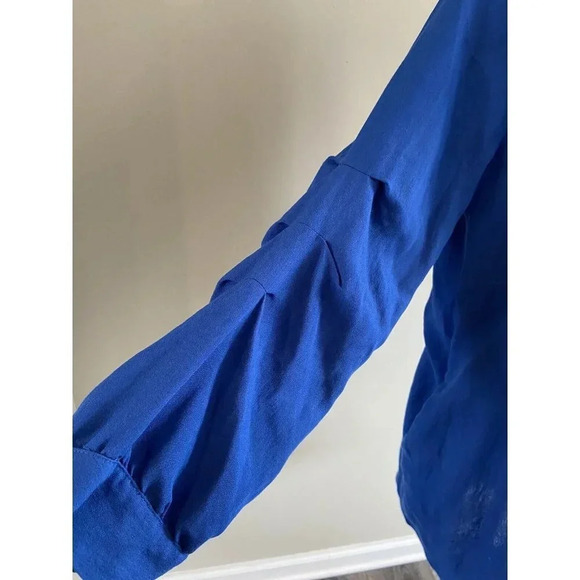 Soft Surroundings Dress Tunic Blue Rayon Blend Pockets Medium M - Picture 2 of 6